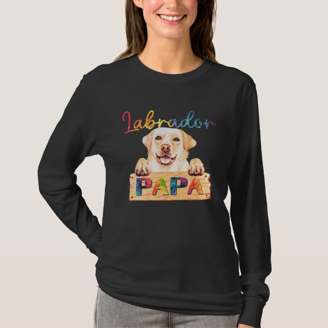 Colorful Labrador Papa  Dog Dad T-Shirt (Vorderseite)