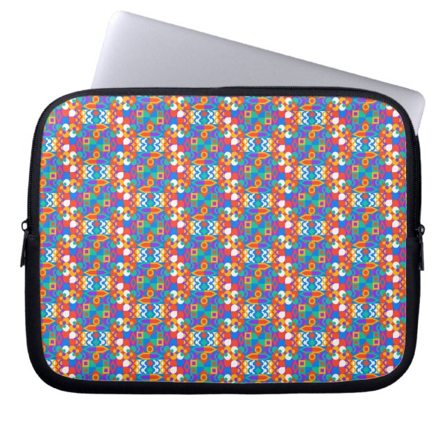 Colorful laptop sleeve with a vibrant geometric  (Vorderseite)