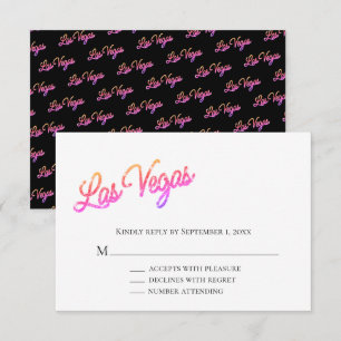 Colorful Las Vegas Glitzern Wedding RSVP Einladung