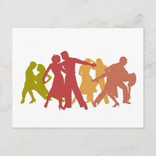 Colorful Latin Dancers Postkarte