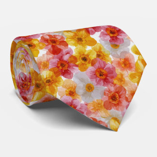 Colorful Layered Daffodils Floral Pattern Krawatte