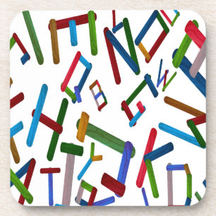 Colorful Letters from wood ice cream stick isolate Untersetzer