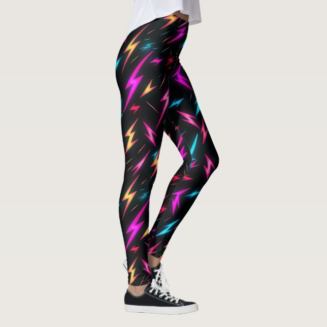 Colorful Lightning Bolt Pattern  Leggings (Rechts)
