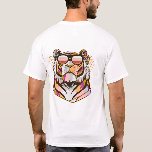 Colorful Lion Head – Bold Artistic Animal Design T-Shirt (Rückseite)