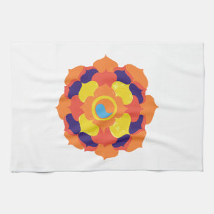 Colorful Lotus Blume Yin & Yang Mandala Geschirrtuch
