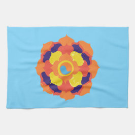 Colorful Lotus Blume Yin & Yang Mandala Geschirrtuch