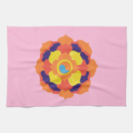Colorful Lotus Blume Yin & Yang Mandala Geschirrtuch