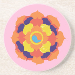 Colorful Lotus Blume Yin & Yang Mandala Getränkeuntersetzer