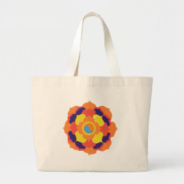 Colorful Lotus Blume Yin & Yang Mandala Jumbo Stoffbeutel