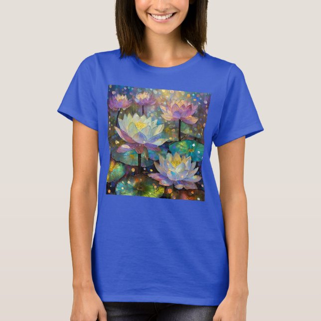 Colorful Lotus Flowers Blossoming in the Snow T-Shirt (Vorderseite)