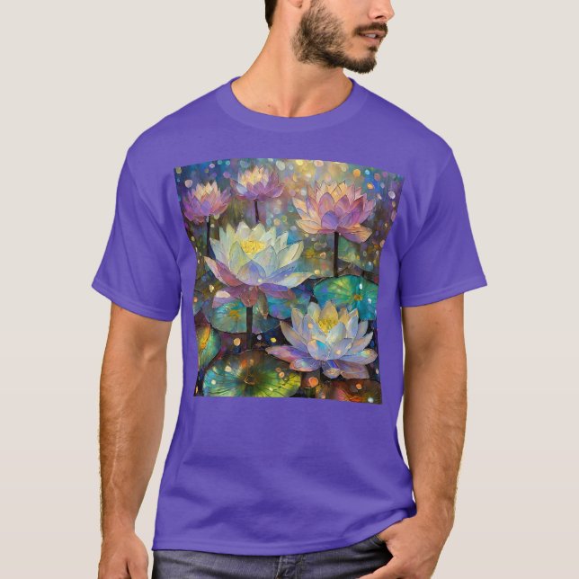 Colorful Lotus Flowers Blossoming in the Snow T-Shirt (Vorderseite)