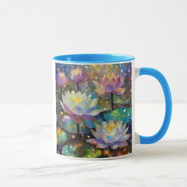 Colorful Lotus Flowers Blossoming in the Snow Tasse (Rechts)