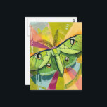 Colorful Luna Moth Painting Postkarte<br><div class="desc">A colorful luna moth fantasy painting AI generated art</div>