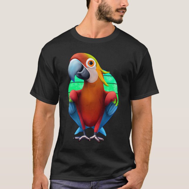 Colorful Macaw Parrot Sunset T-Shirt (Vorderseite)