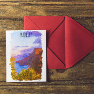 Colorful Madeira Portugal Landschaft Reisen Postkarte