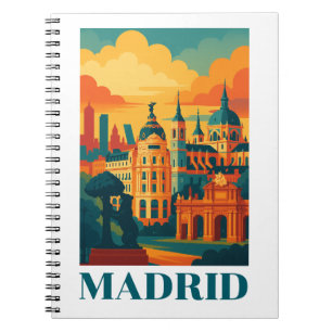 Colorful Madrid Spanien Vintage Reise Notizblock