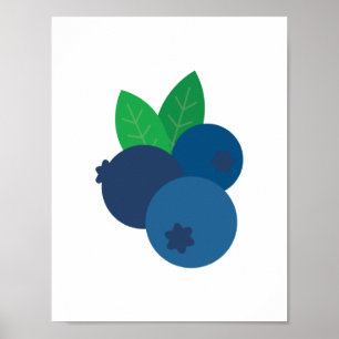 Colorful Maine Blueberries Poster