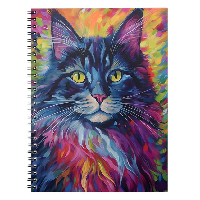 Colorful Maine Coon Notizblock (Vorderseite)