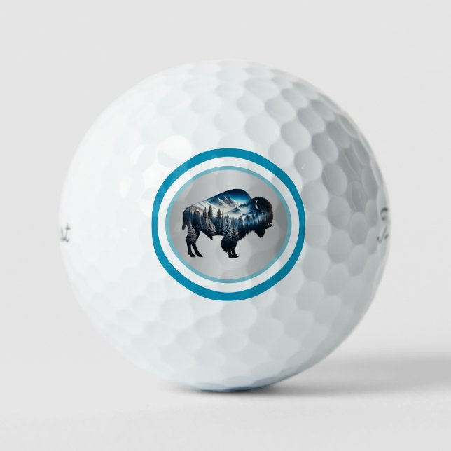 Colorful Majestic Bison Golf Balls Golfball (Vorderseite)