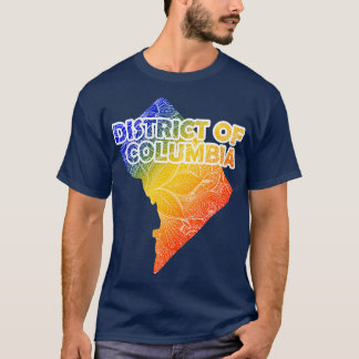 Colorful mandala art map of District of Columbia w T-Shirt
