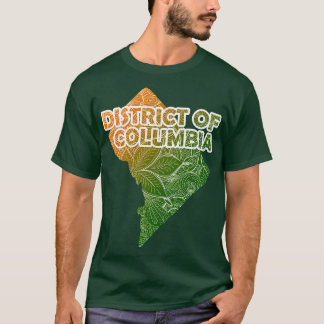 Colorful mandala art map of District of Columbia w T-Shirt
