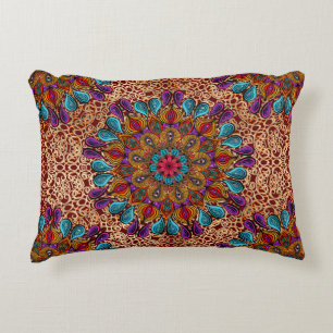 Colorful Mandala Boho Stilistisch Maximalist Hippi Dekokissen