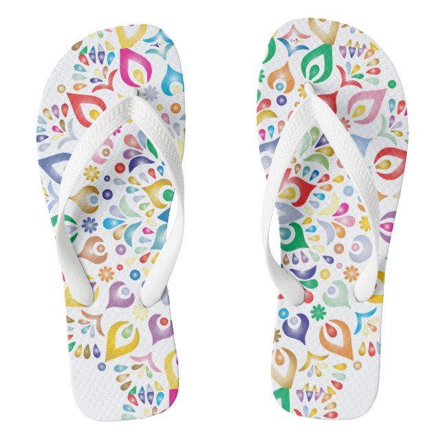 Colorful Mandala Flip Flops (Fußbett)
