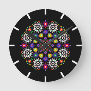 Colorful Mandala Runde Wanduhr