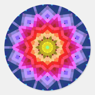 Colorful Mandala Runder Aufkleber