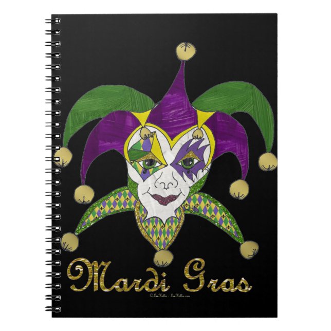 Colorful Mardi Gras Jesters Mask Notizblock (Vorderseite)