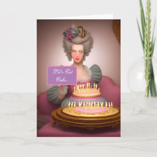 Colorful Marie Antoinette Birthday Cake Card Karte