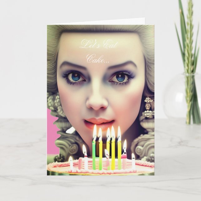 Colorful Marie Antoinette Birthday Cake Card Karte (Vorderseite)