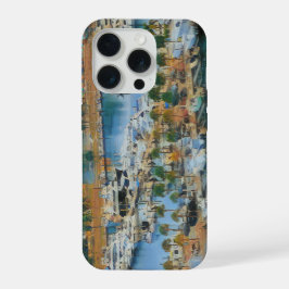 Colorful Marina Wall Art Coastal Harbor Boats iPhone 15 Pro Hülle