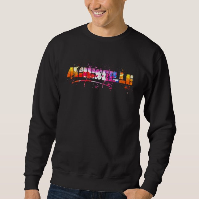 Colorful Marseille Lettering  Watercolor Marseille Sweatshirt (Vorderseite)