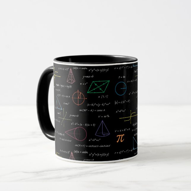 Colorful Mathematics Equations Math Formulas  Tasse (Vorderseite Links)