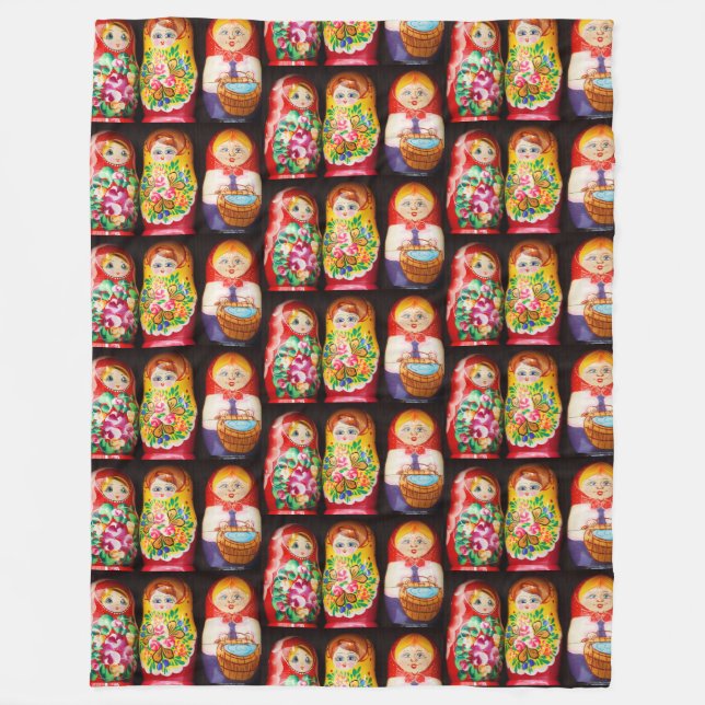 Colorful Matryoshka Dolls Fleece Blanket (Vorderseite)