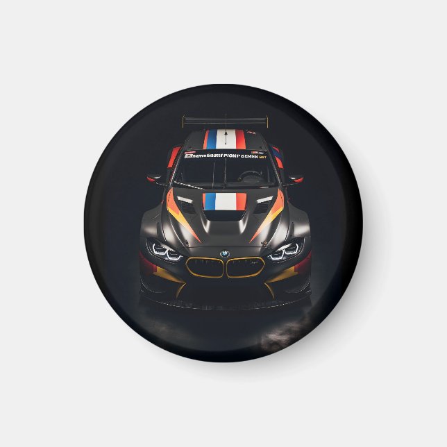 Colorful Matte Race Car Magnet - Premium Quality (Vorne)