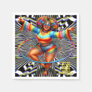 Colorful-Me Hippie Chic Geburtstagspapier Napkin Serviette