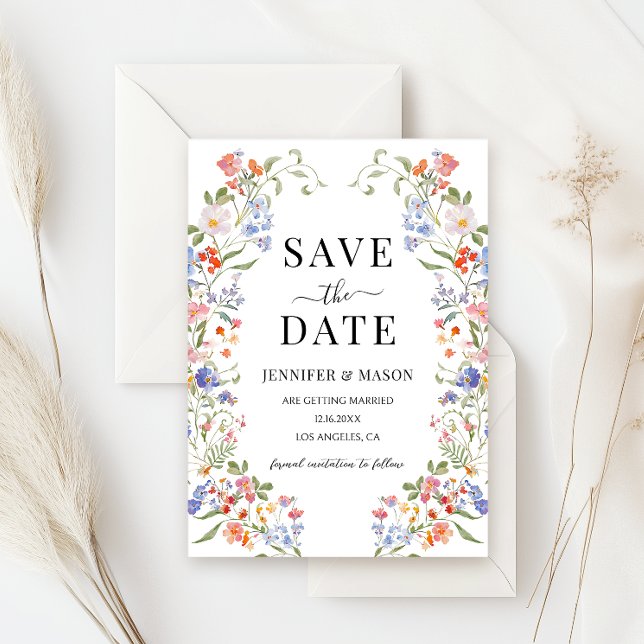 Colorful Meadow Flower Wildflower Save The Date Einladung (Von Creator hochgeladen)
