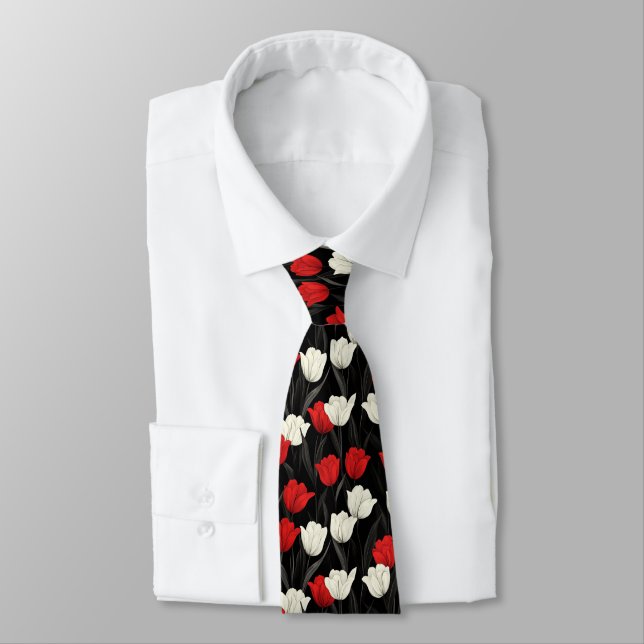 Colorful Menswear Ties Tulip Flower Krawatte (Gebunden)
