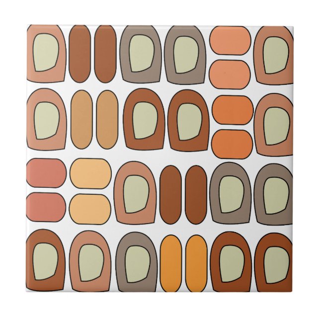 Colorful Mid Century Modern Geometric Fliese (Vorderseite)