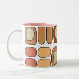Colorful Mid Century Modern Geometric Zweifarbige Tasse