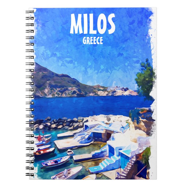 Colorful Milos Griechenland Reisen Notizblock (Vorderseite)