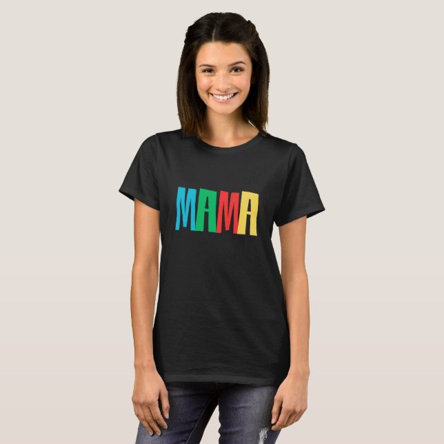 Colorful Minimal Mama Typography T-Shirt (Vorne ganz)