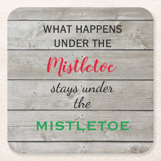 Colorful Mistletoe Holiday Rechteckiger Pappuntersetzer (Vorderseite)