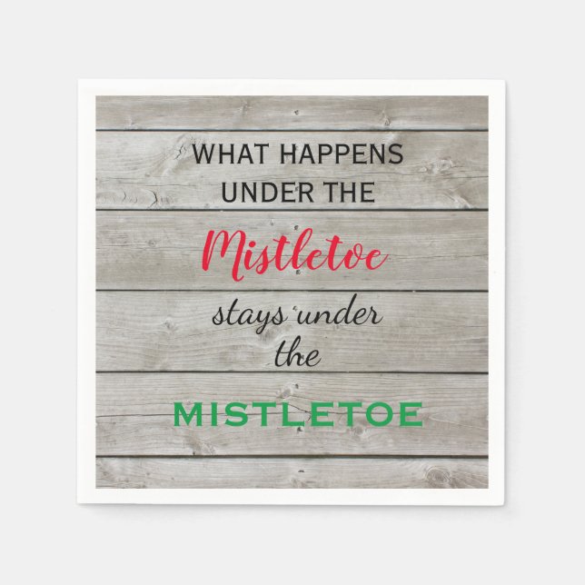 Colorful Mistletoe Holiday Serviette (Vorderseite)