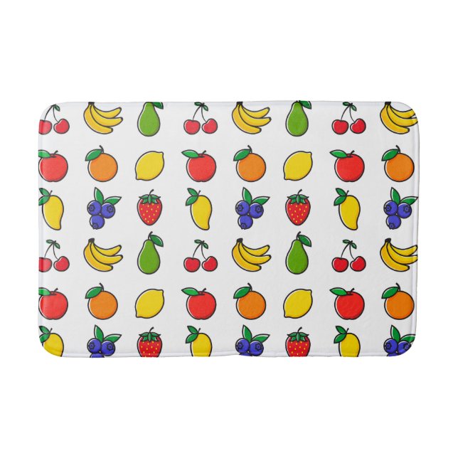 Colorful Mixed Fruit Pattern Badematte (Vorderseite)