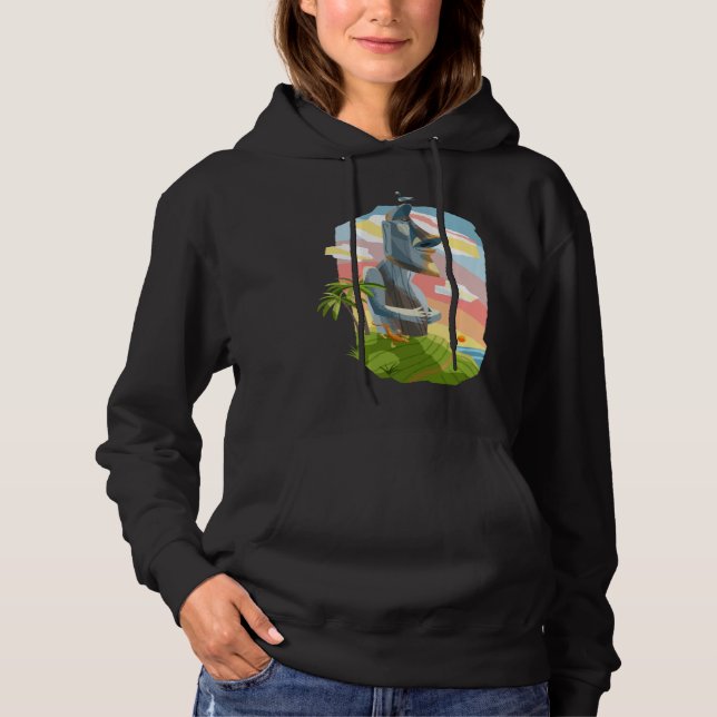 Colorful Moai Statue  Stone Sculpture On Easter Is Hoodie (Vorderseite)