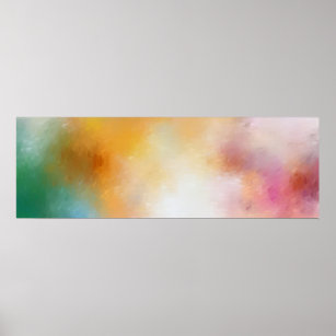 Colorful Modern Abstract Art Blue Green Pink Poster