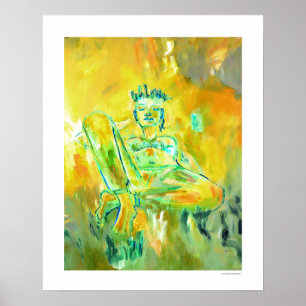 Colorful Modern Abstract Art Yellow Home Decor Poster